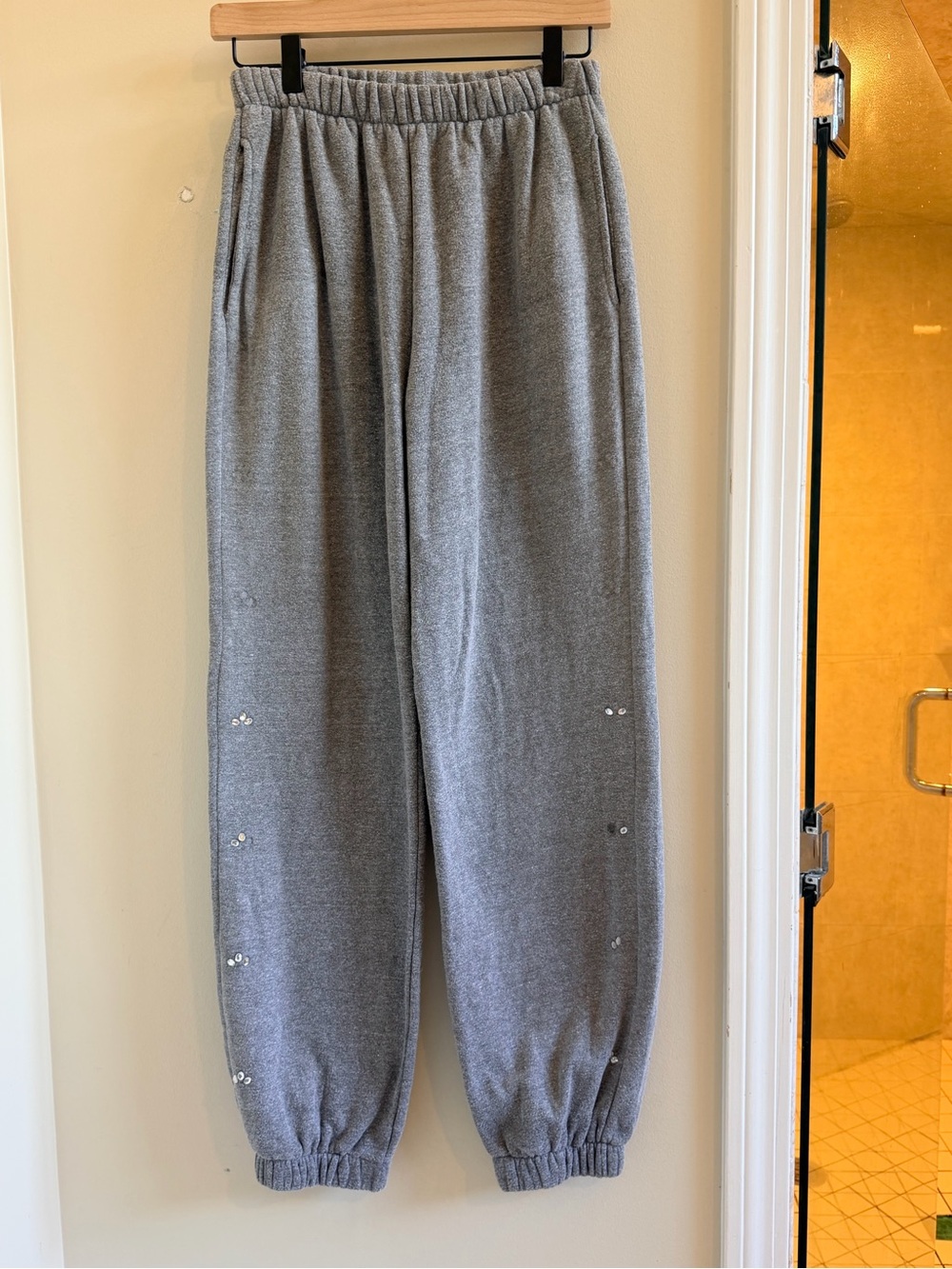 Clare V Sweatpants - Grey w/ Rhinestones original $225